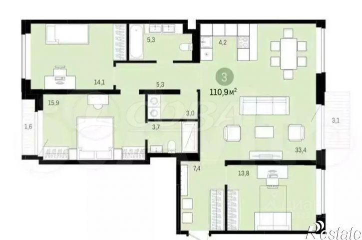 3-комн квартира ул Газовиков, 36 2,  д. 36 2,  к. 2