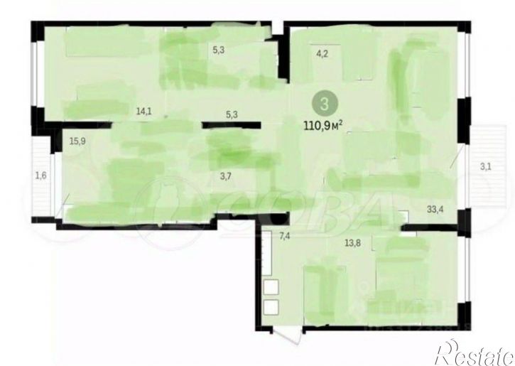 3-комн квартира ул Газовиков, 36 2,  д. 36 2,  к. 2