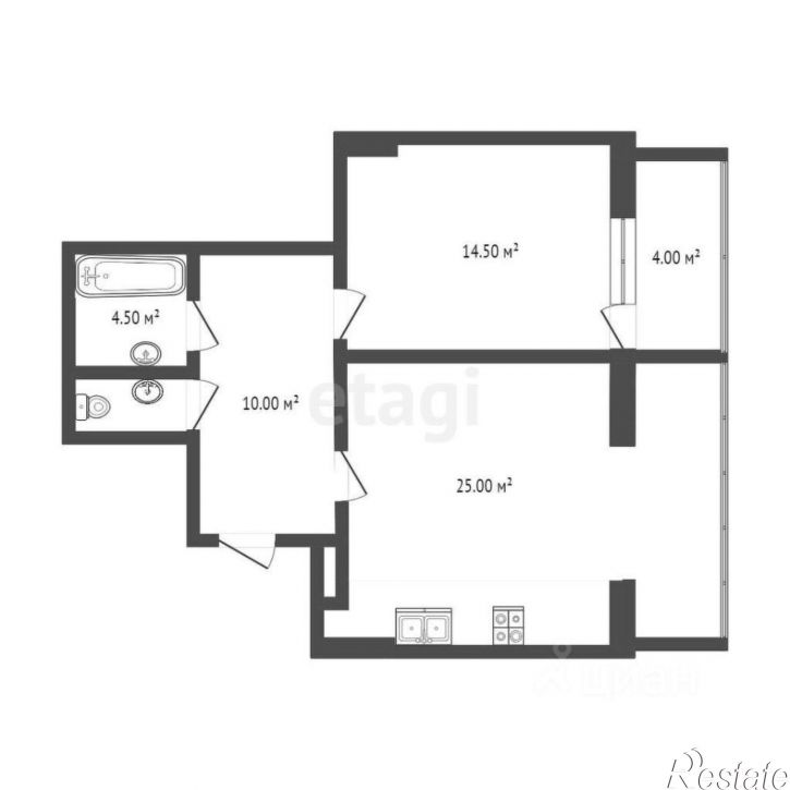 1-комн квартира улица Николая Зелинского, 5 к2,  д. 5 к2