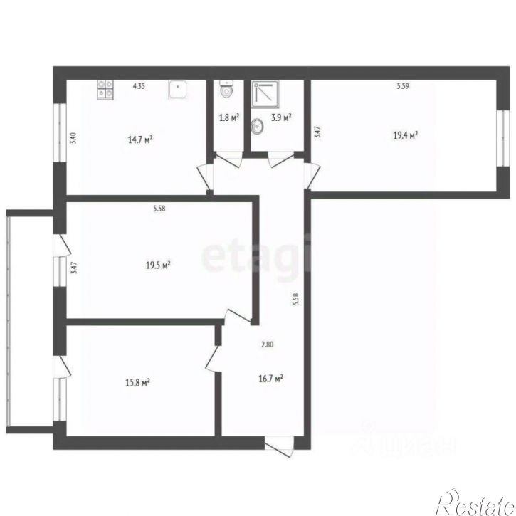 3-комн квартира улица Пермякова, 78 к2,  д. 78 к2