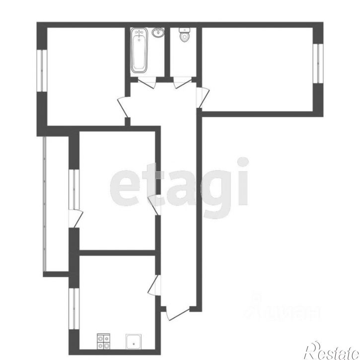 3-комн квартира ул Самарцева, 34а,  д. 34а