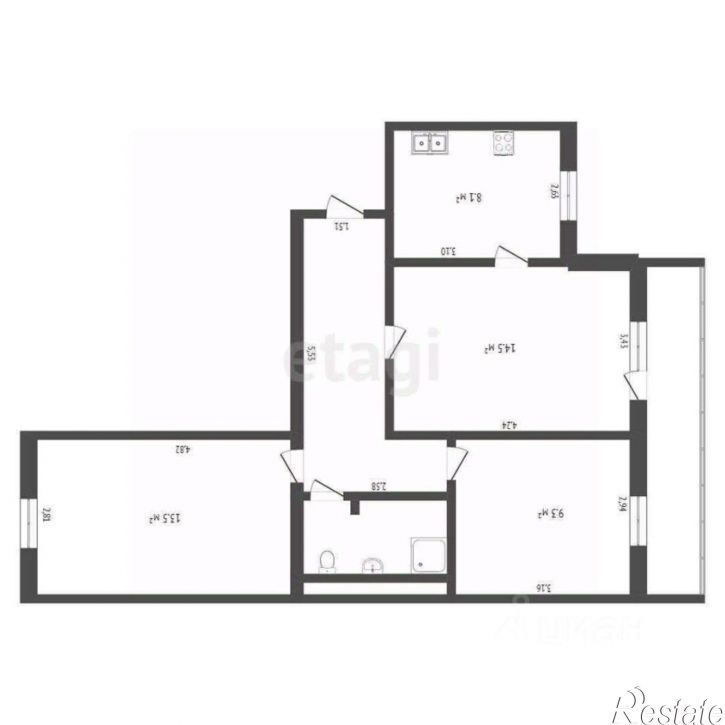 3-комн квартира ул Федюнинского, 7а,  д. 7а