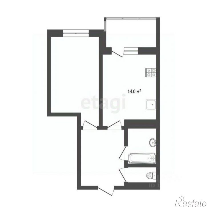 1-комн квартира ул Мельникайте, 2 2,  д. 2 2,  к. 2