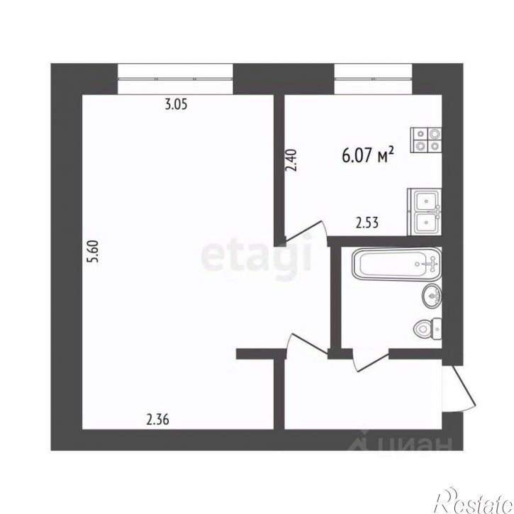 1-комн квартира ул Мельникайте, 101,  д. 101