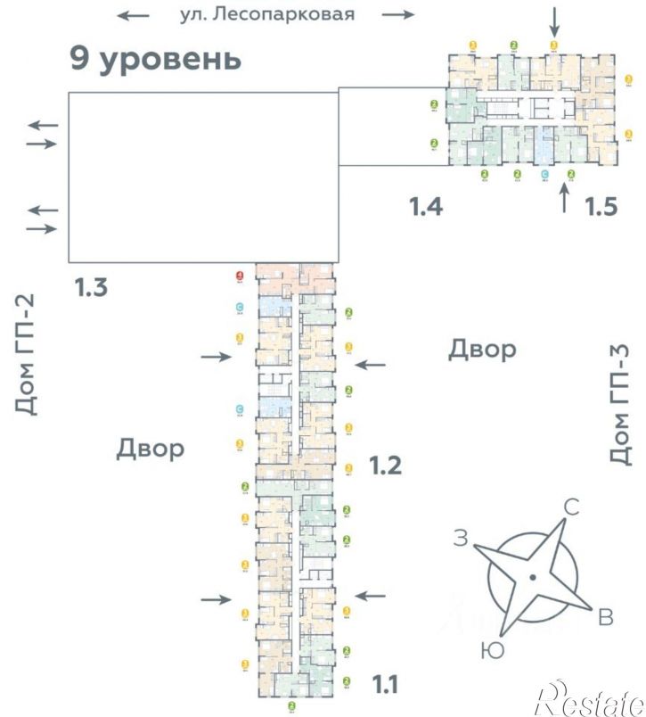 2-комн квартира в новом доме Лесопарковая улица, 17 к1,  д. 17 к1