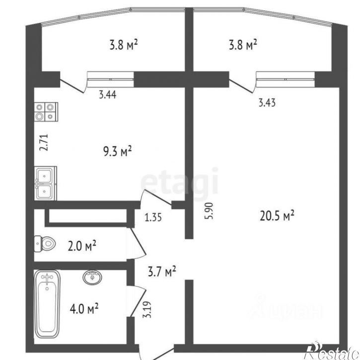 1-комн квартира Широтная улица, 172 к3,  д. 172 к3