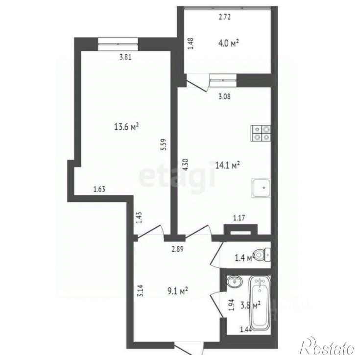 1-комн квартира ул Прокопия Артамонова, 8,  д. 8