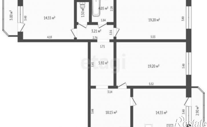 3-комн квартира улица Валентины Трофимовой, 4,  д. 4