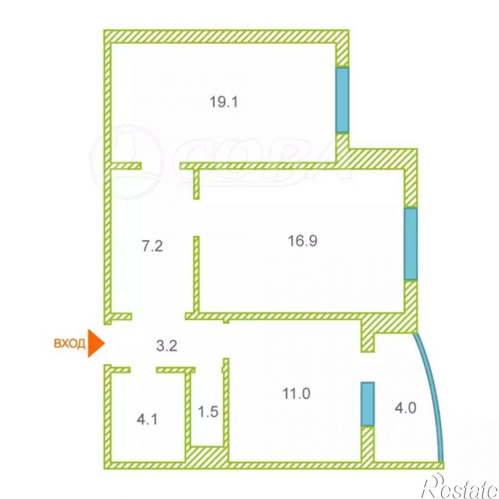 2-комн квартира улица Николая Семёнова, 33/1,  д. 33/1