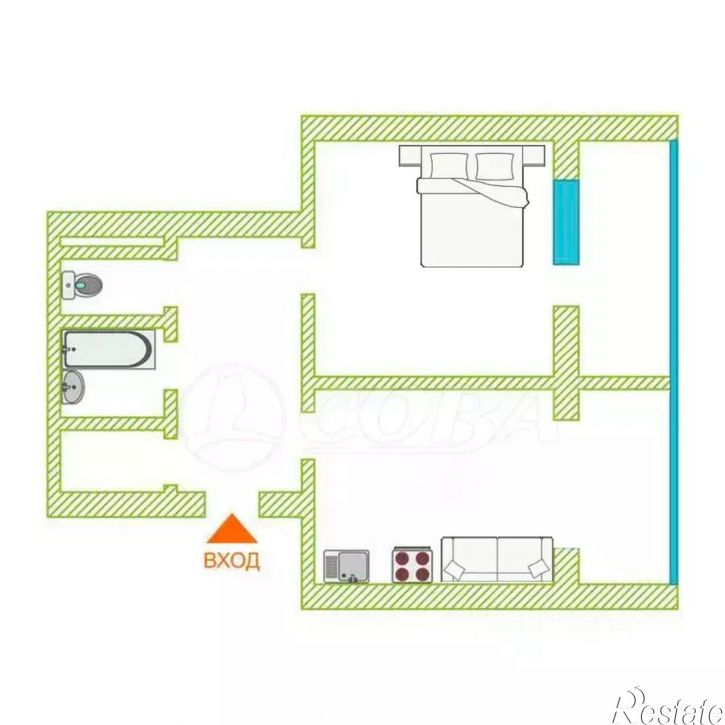 1-комн квартира улица Мельникайте, 2 к9,  д. 2 к9