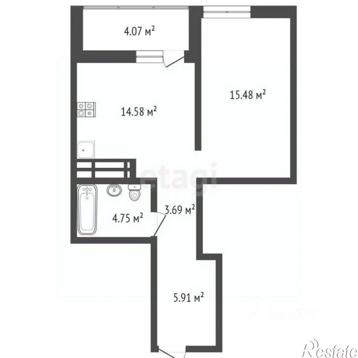 1-комн квартира ул Менжинского, 64,  д. 64