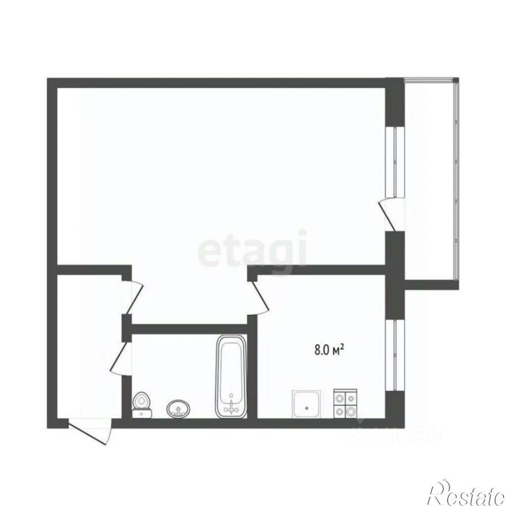 1-комн квартира улица Хохрякова, 80,  д. 80