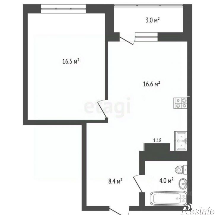 1-комн квартира Московский тракт, 83 к6,  д. 83 к6