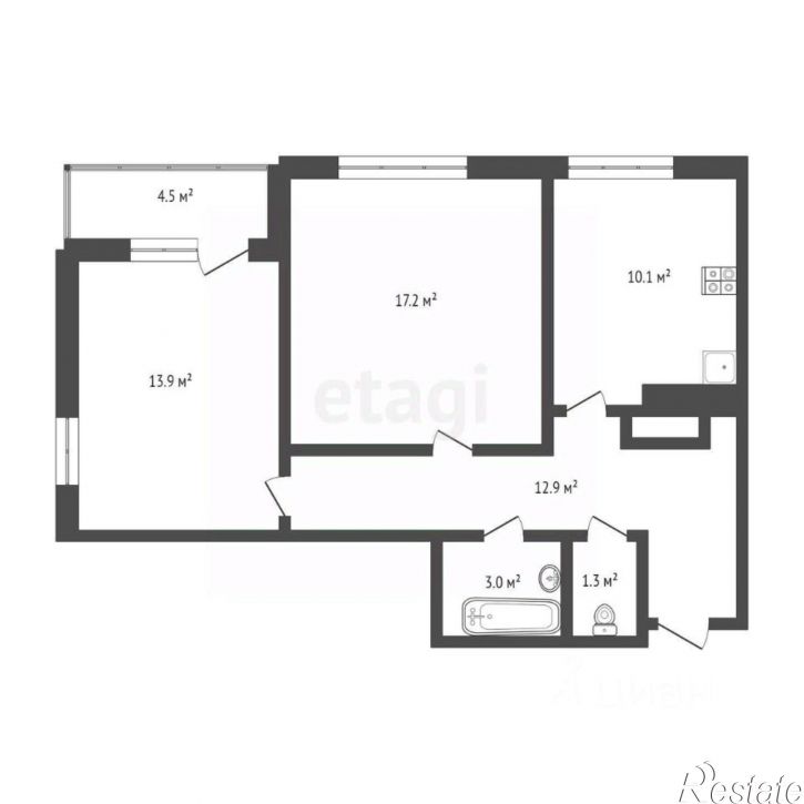 2-комн квартира улица Мельникайте, 2 к11,  д. 2 к11