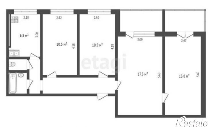 4-комн квартира улица Самарцева, 34,  д. 34