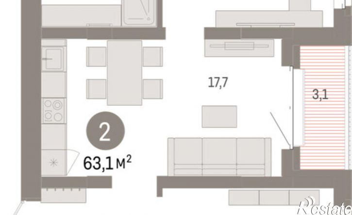 2-комн квартира в новом доме Минская улица, 92 к2,  д. 92 к2