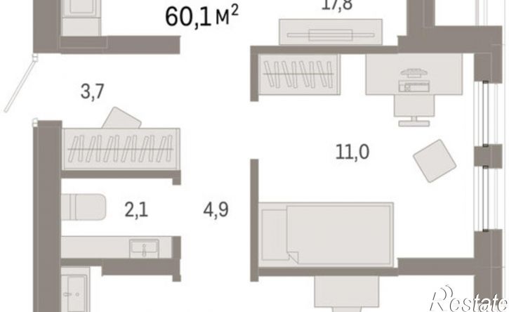 2-комн квартира улица Республики, 205 к1,  д. 205 к1