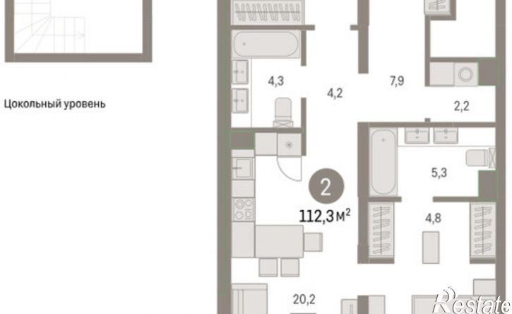 2-комн квартира Тюмень, улица Павла Фитина, 3