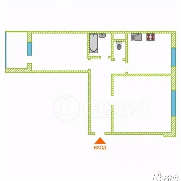 2-комн квартира ул Арктическая, 1 1,  д. 1 1,  к. 1