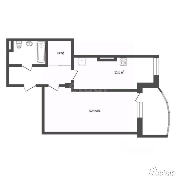 1-комн квартира улица Василия Гольцова, 3 к2,  д. 3 к2