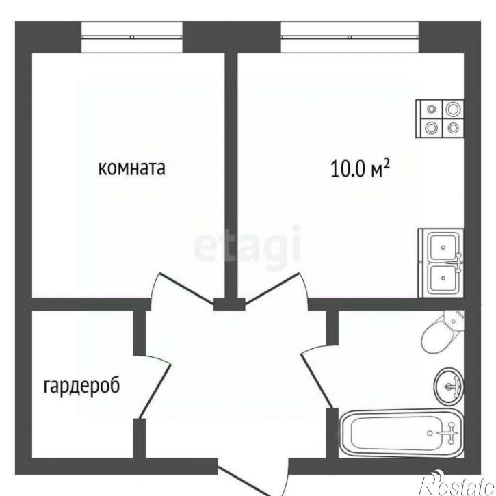 1-комн квартира Западносибирская улица, 2,  д. 2