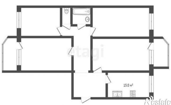 4-комн квартира улица Пржевальского, 35/2,  д. 35/2