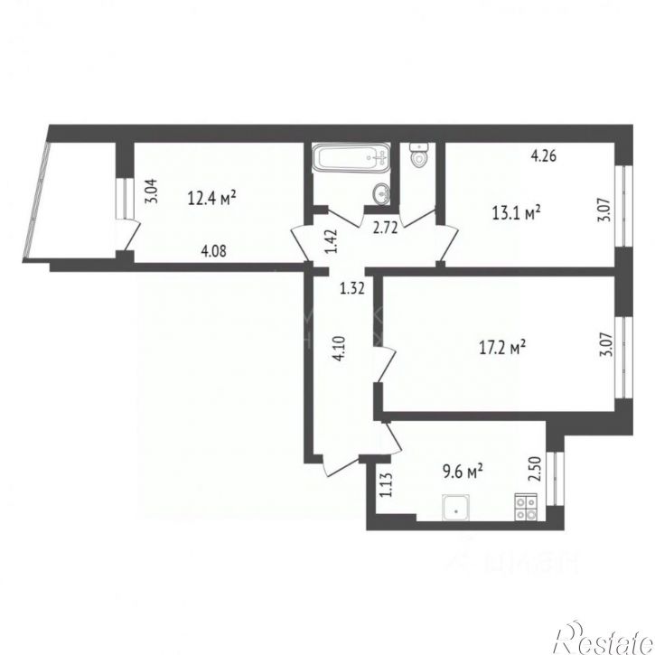 3-комн квартира улица Александра Логунова, 3,  д. 3