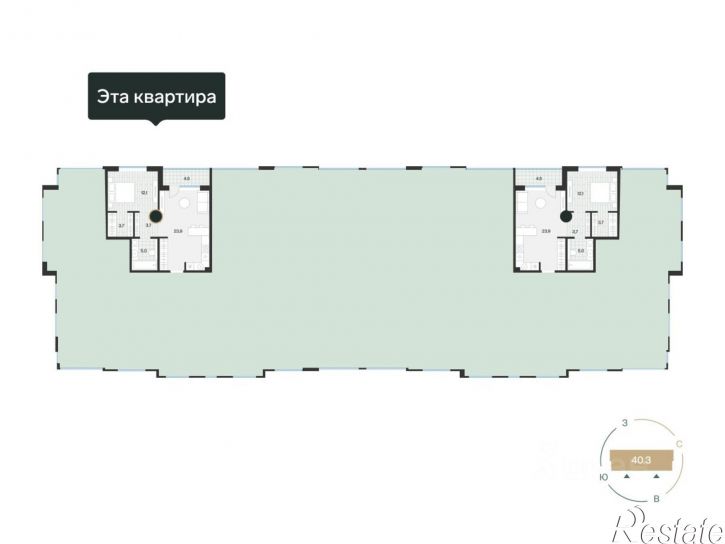 1-комн квартира в новом доме ул Игоря Комиссарова, 23,  д. 23