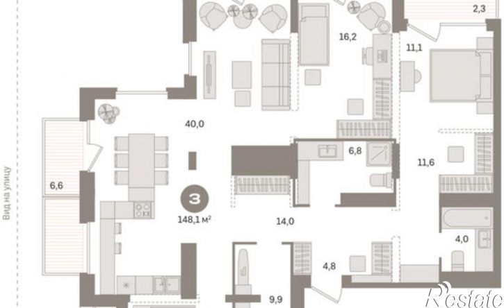3-комн квартира Краснооктябрьская улица, 4к1