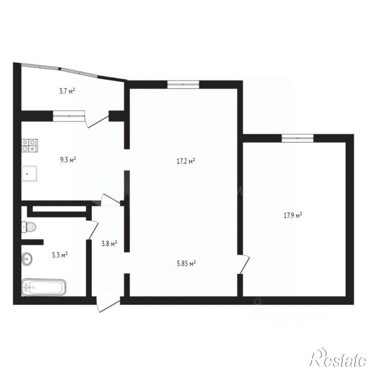 2-комн квартира ул Федюнинского, 60 2,  д. 60 2,  к. 2