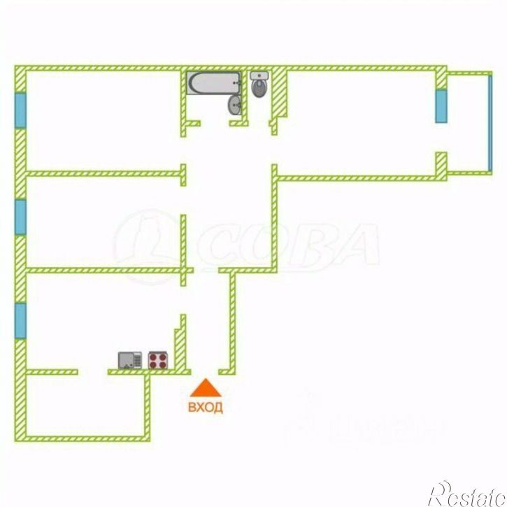 3-комн квартира ул Каспийская, 3 1,  д. 3 1,  к. 1