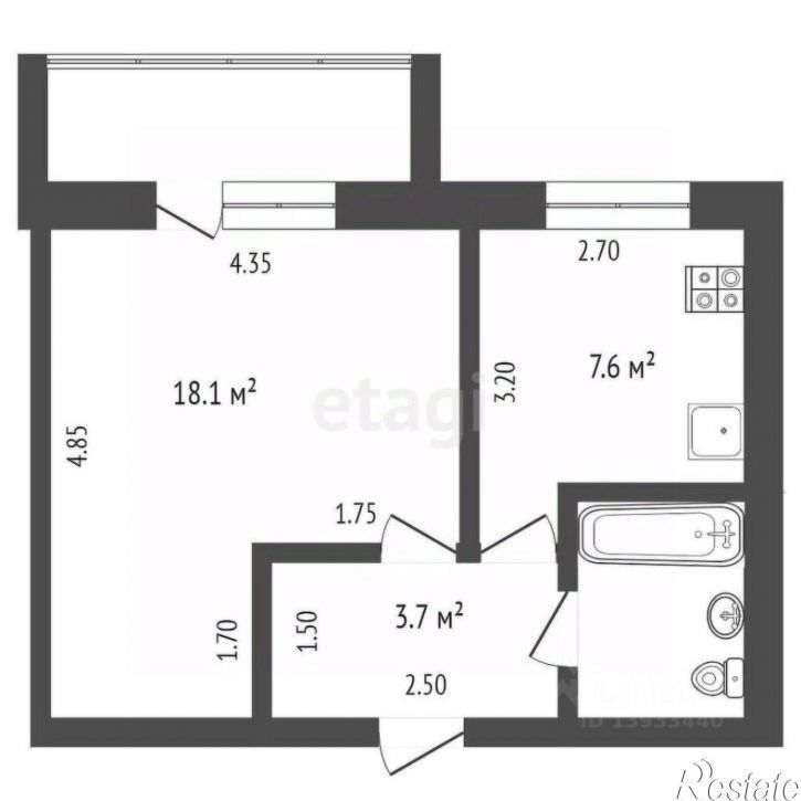1-комн квартира улица Баумана, 111,  д. 111