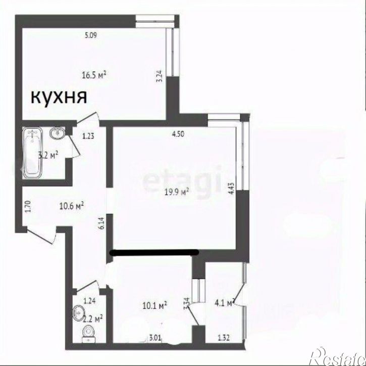 2-комн квартира ул Федюнинского, 30 1,  д. 30 1,  к. 1