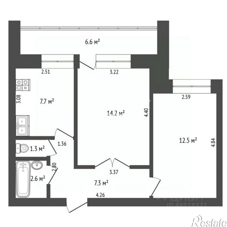 2-комн квартира ул Евгения Богдановича, 10,  д. 10