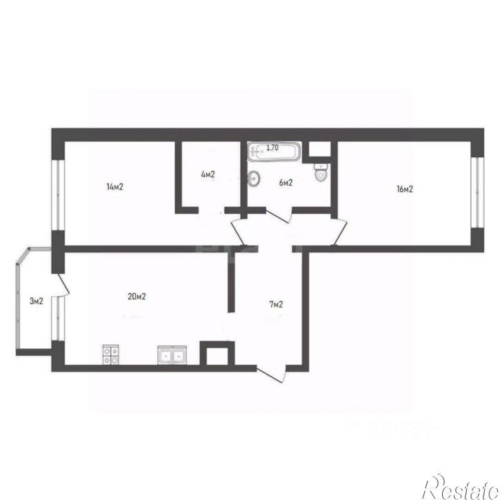 2-комн квартира улица Николая Никитина, 2 к1,  д. 2 к1
