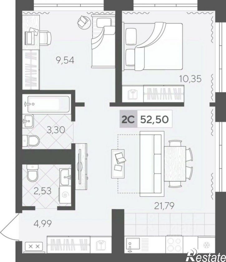 2-комн квартира в новом доме ул Сергея Корепанова, 34,  д. 34