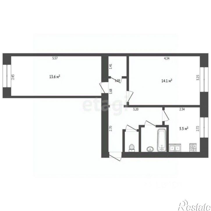 2-комн квартира улица Связистов, 6,  д. 6