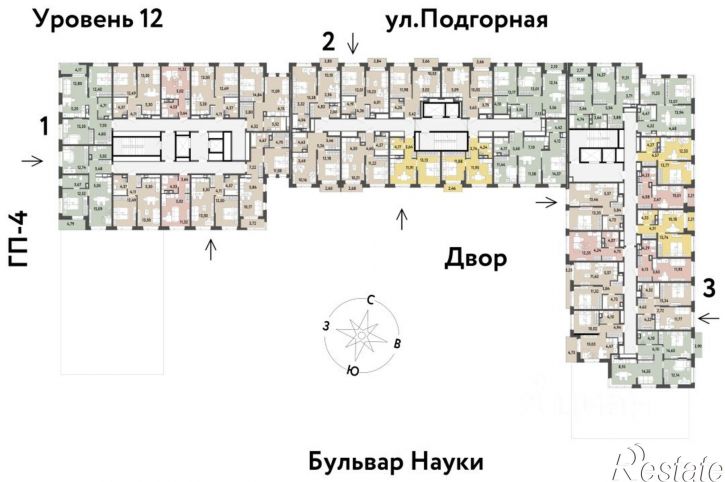 2-комн квартира в новом доме Подгорная улица, 61 к1,  д. 61 к1