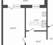 2-комн, 48кв м, этаж 13/16 Заречный проезд, 39
