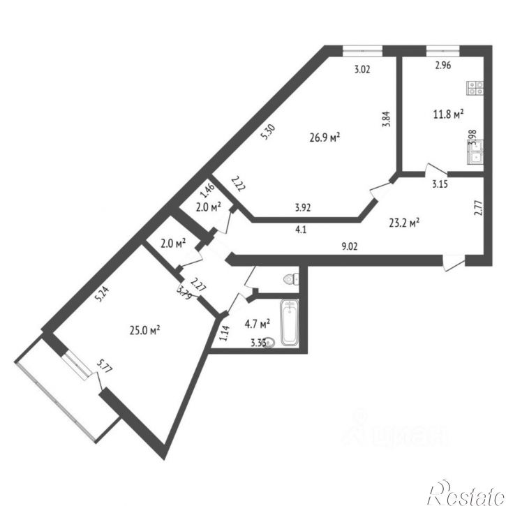 2-комн квартира ул Сургутская, 11 4,  д. 11 4,  к. 4