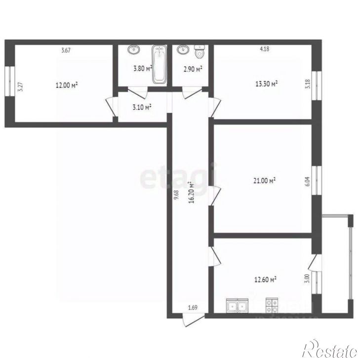 3-комн квартира Московский тракт, 143 к5,  д. 143 к5