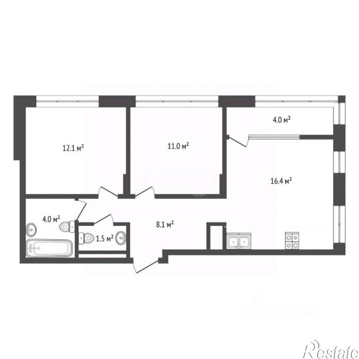 2-комн квартира ул Виктора Тимофеева, 10,  д. 10