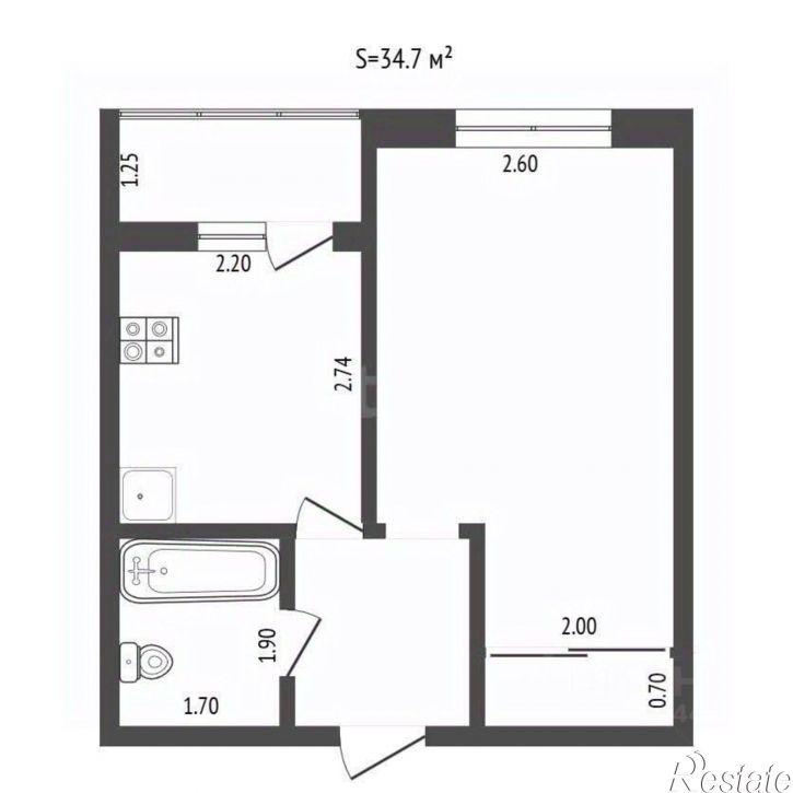 1-комн квартира ул Мелиораторов, 42,  д. 42