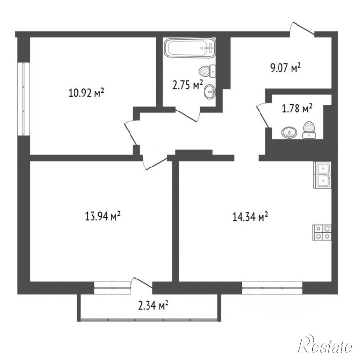 2-комн квартира ул Малышева, д 31 к 1 стр 5