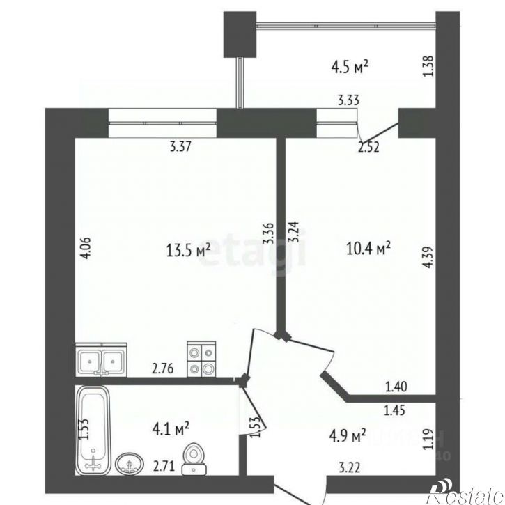 1-комн квартира ул Новоселов, 12 1,  д. 12 1,  к. 1