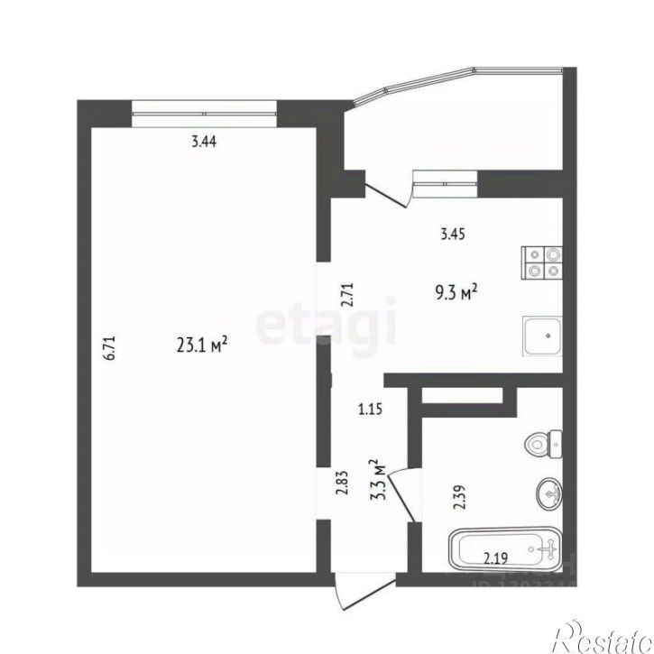 1-комн квартира улица Николая Никитина, 4 к1,  д. 4 к1