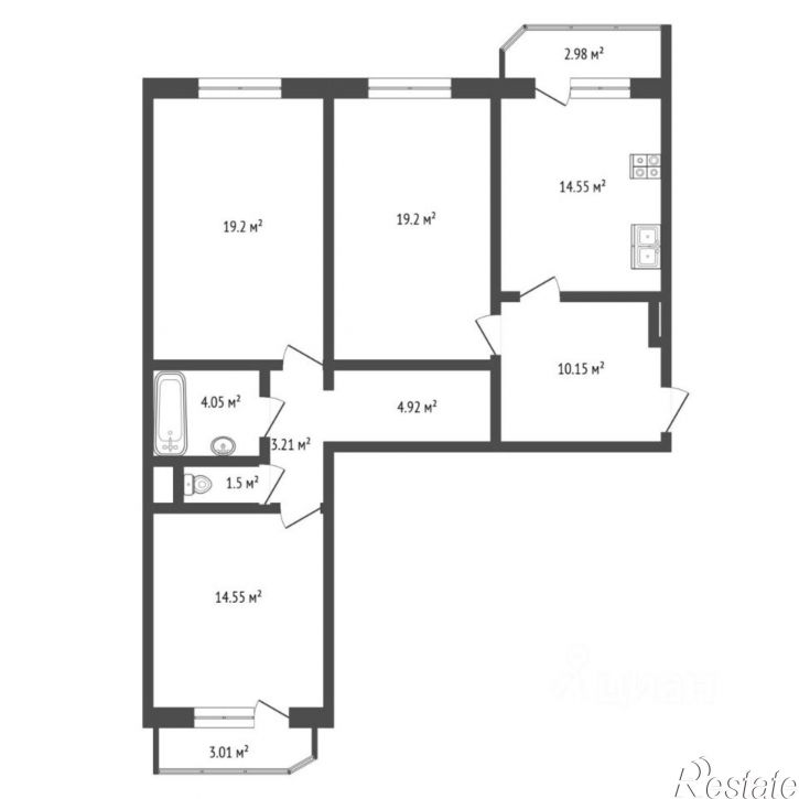 3-комн квартира ул Федюнинского, 60,  д. 60
