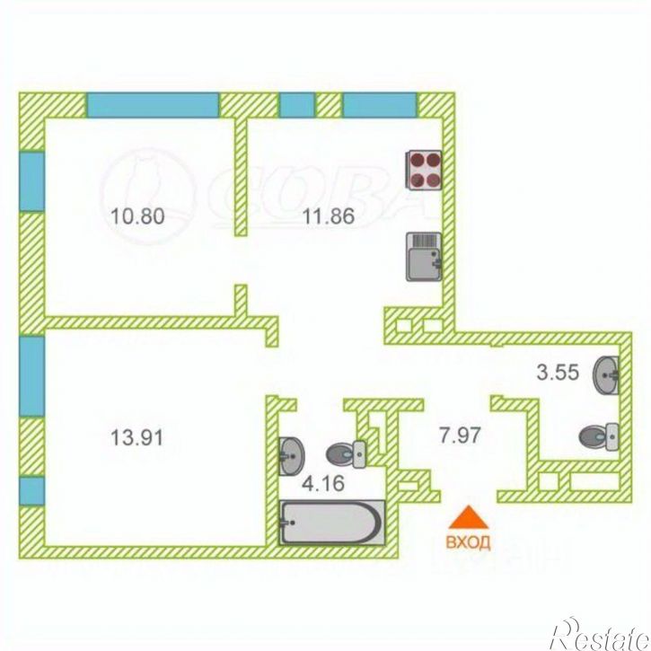 2-комн квартира ул Алматинская, 6,  д. 6
