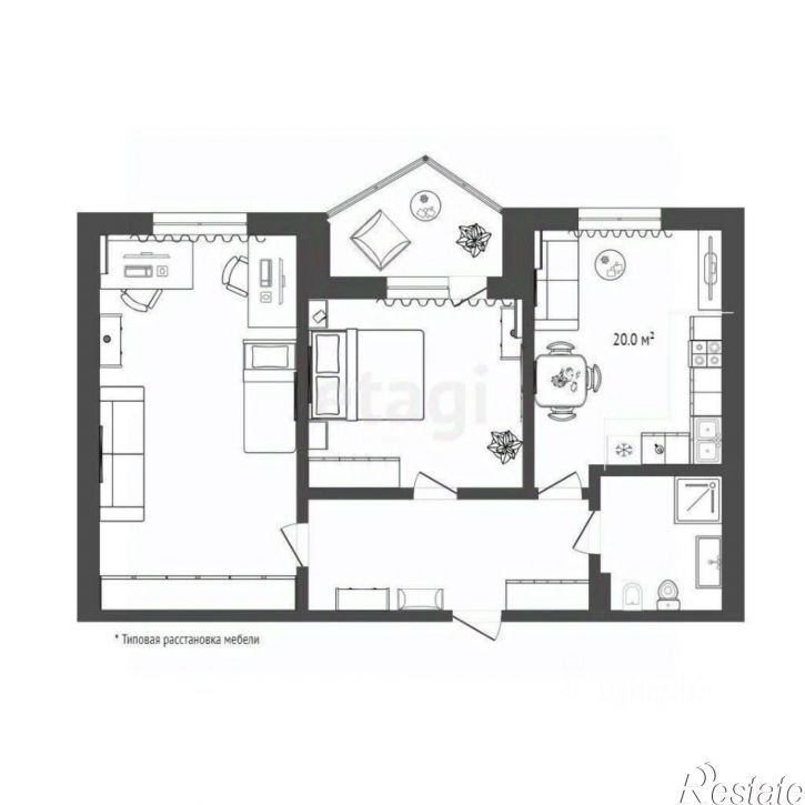 2-комн квартира улица Малыгина, 52,  д. 52