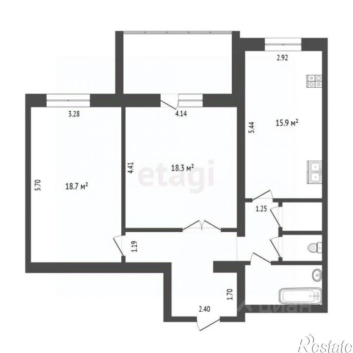 2-комн квартира ул Демьяна Бедного, 83 1,  д. 83 1,  к. 1
